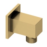Product cut out image of the Abacus Emotion Brushed Brass Square Wall Outlet