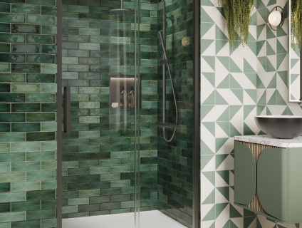Lifestyle image of Crosswater Asura 8 Slate 1200mm Sliding Shower Door
