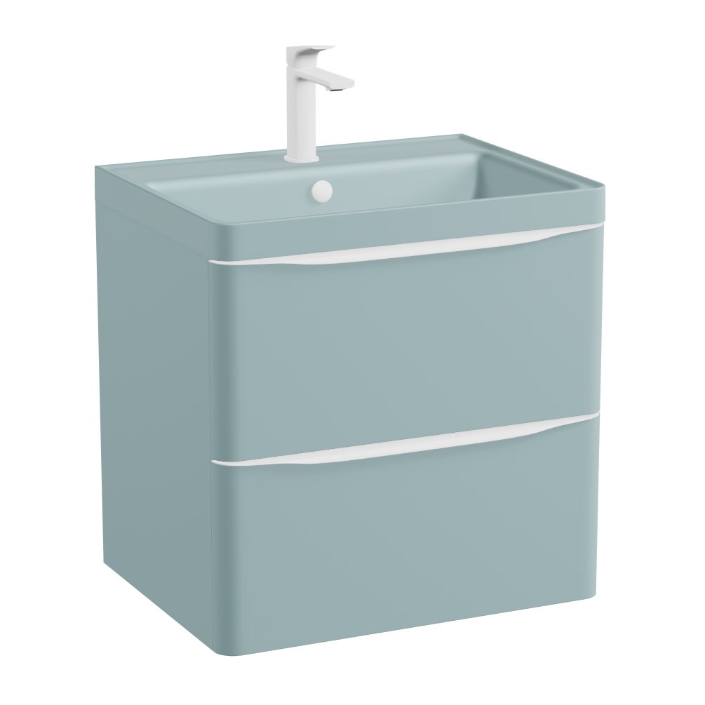 Vado Cameo Cove Blue 600mm Wall Hung Vanity Unit & Basin