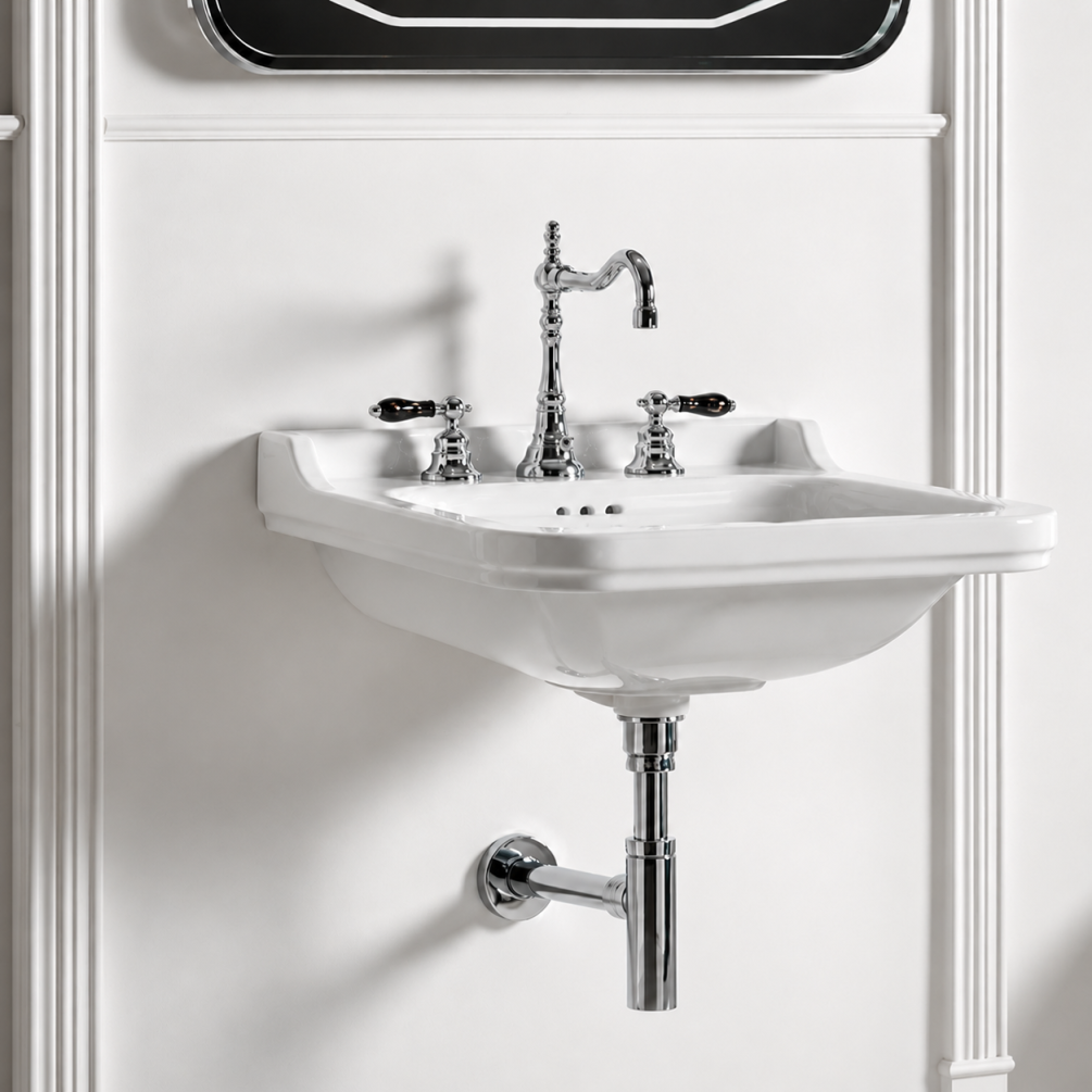 Lifestyle image of the Crosswater Waldorf 600mm 3 Tap Hole Basin