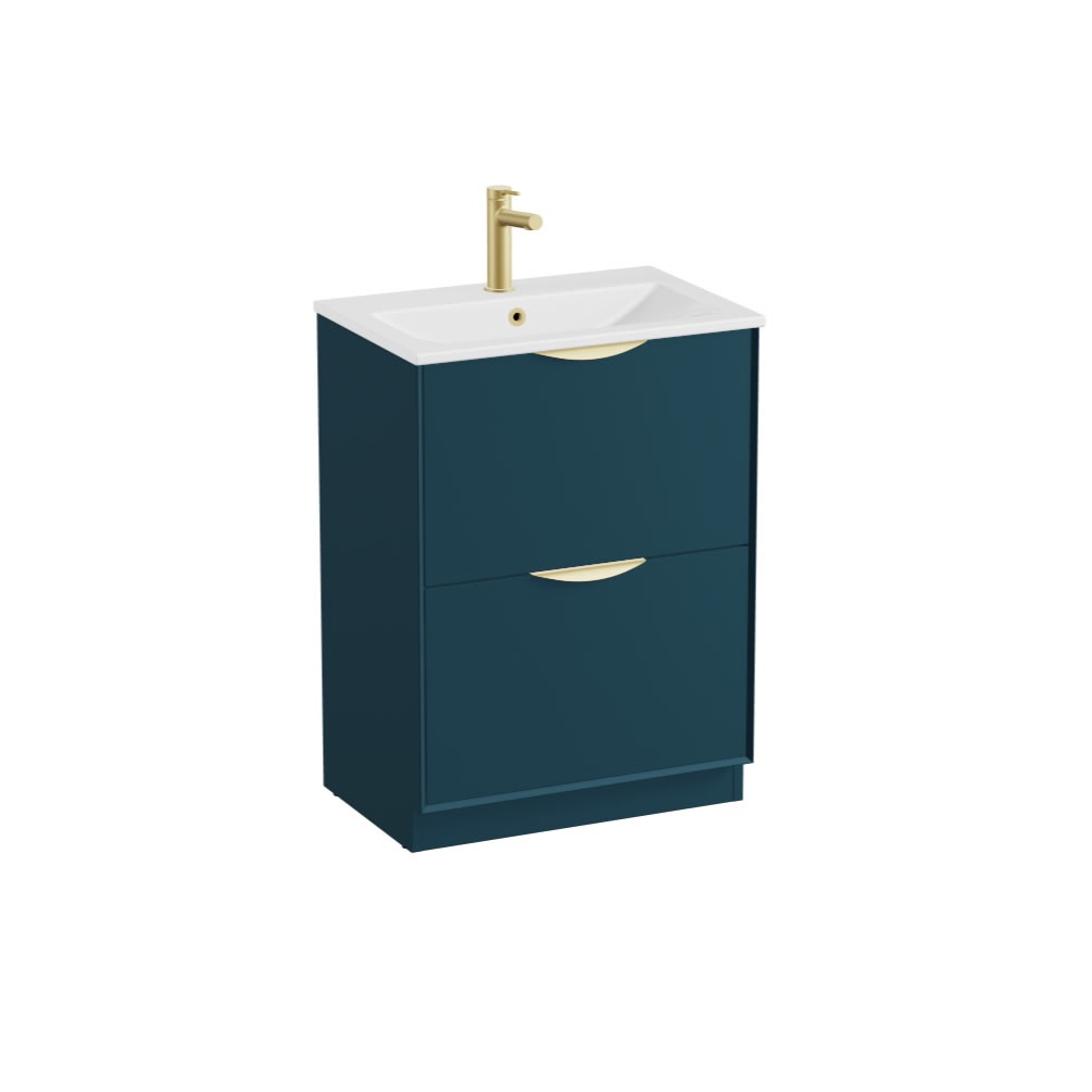 Vado Safari Smooth 600mm Atlantic Blue Floor Mounted Vanity Unit & Ceramic Basin