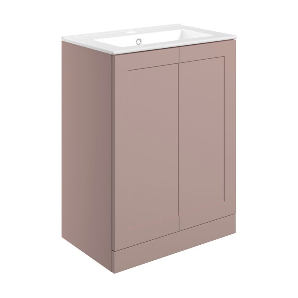 Apex Frame Matt Peony 615mm Floorstanding 2 Door Vanity Unit & Basin