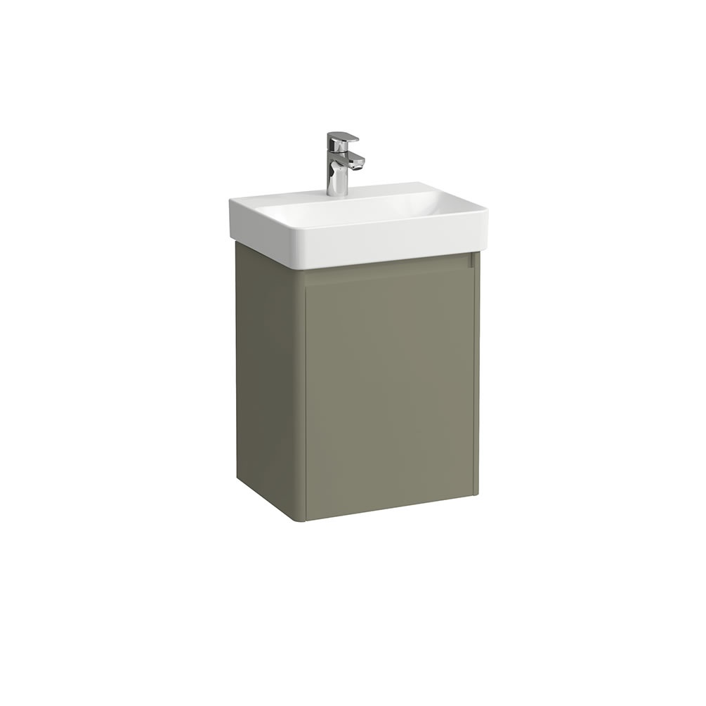 Cutout image of Laufen Base 2.0 Reed Green 450mm Wall-Hung Vanity Unit & Basin
