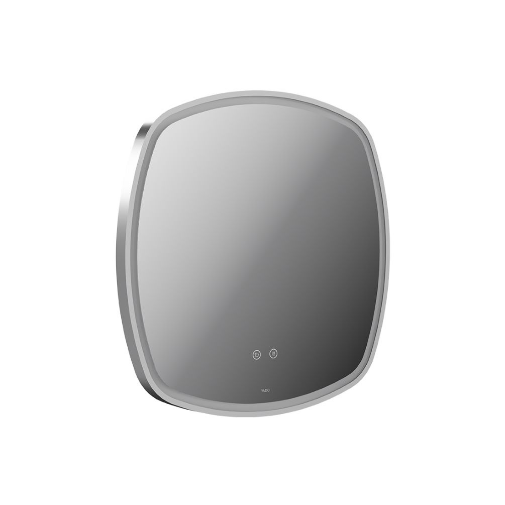 Cut out image of Vado Cameo 600mm Illuminated Soft Square Satin Chrome Mirror