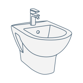 iconography image of a wall hung or wall mounted bidet