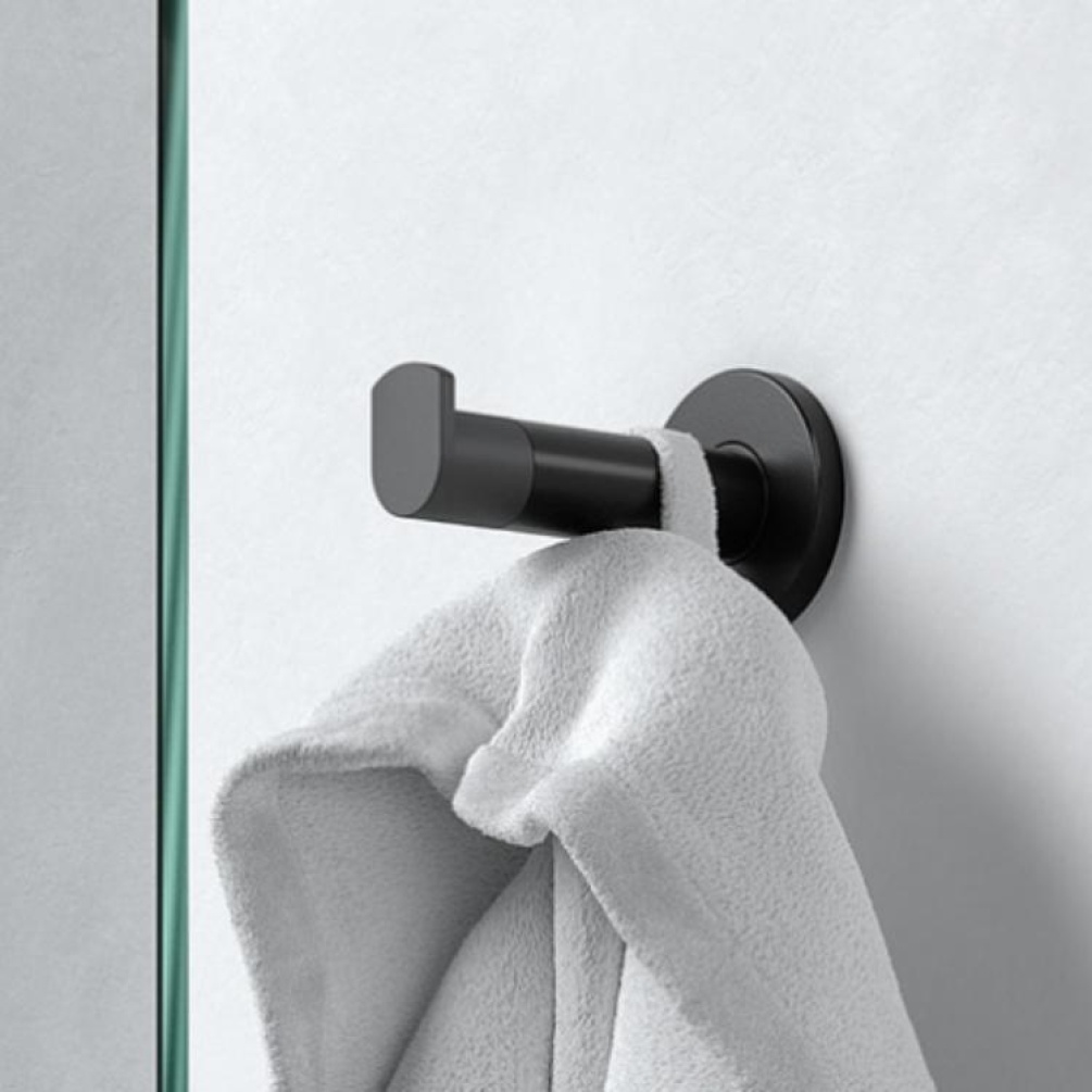Product Lifestyle image of Keuco Plan Towel Hook with Door Buffer 14911 370000