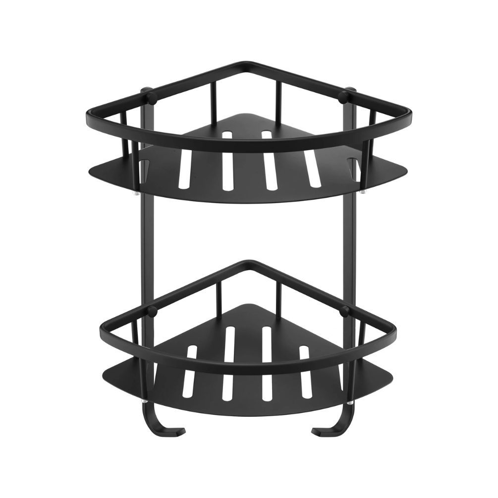 Product Cut out image of the JTP Vos Matt Black Twin Corner Basket
