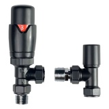 Cutout image of Radox Black Thermostatic Angled Valves