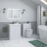 Apex White Gloss 2 Door Floorstanding Vanity Unit & Basin