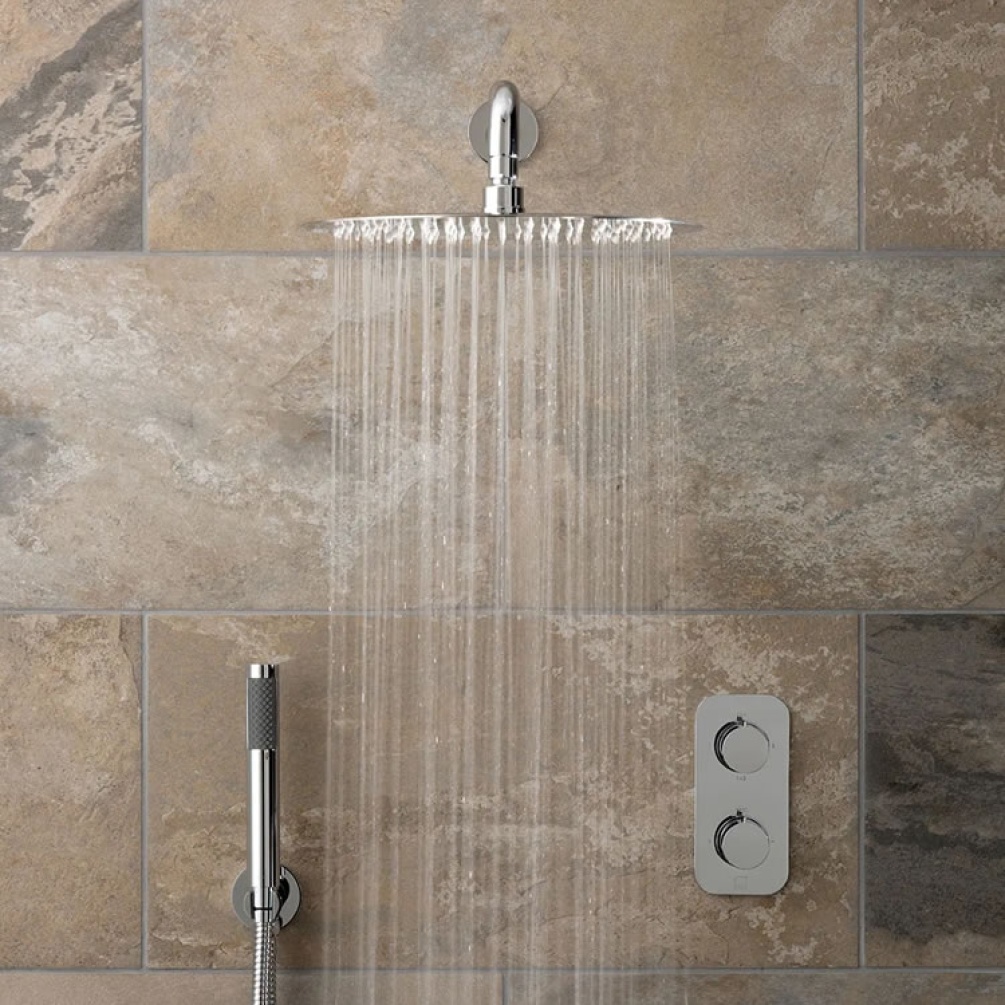 Lifestyle image of Vado Tablet Altitude Twin Outlet Thermostatic Shower Pack