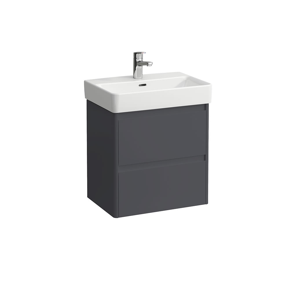 Cutout image of Laufen Base 2.0 Black 550mm Wall-Hung Vanity Unit & Basin