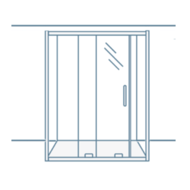 iconography image of a rectangular oblong shaped shower enclosure