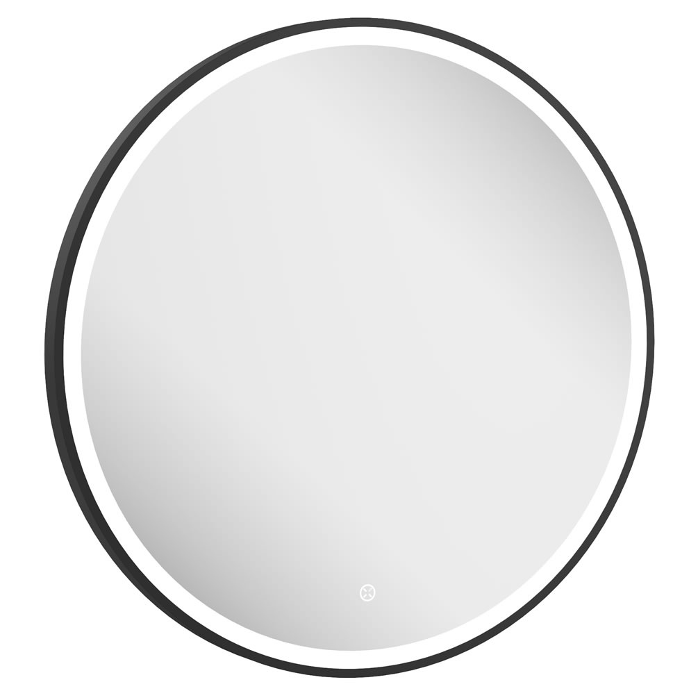 Cutout image of Crosswater Infinity 700mm Matt Black LED Mirror