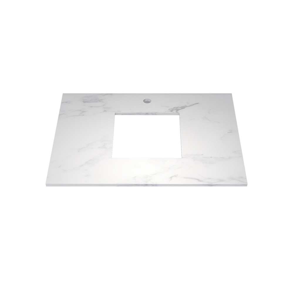 Imex Ravine Grey Marble 600mm Wall Mounted Single Drawer Vanity Unit
