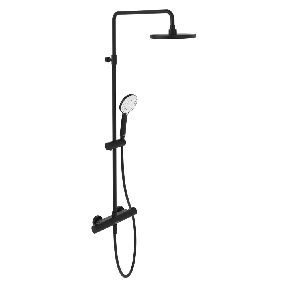 Cutout image of Villeroy & Boch Universal Matt Black Thermostatic Shower System