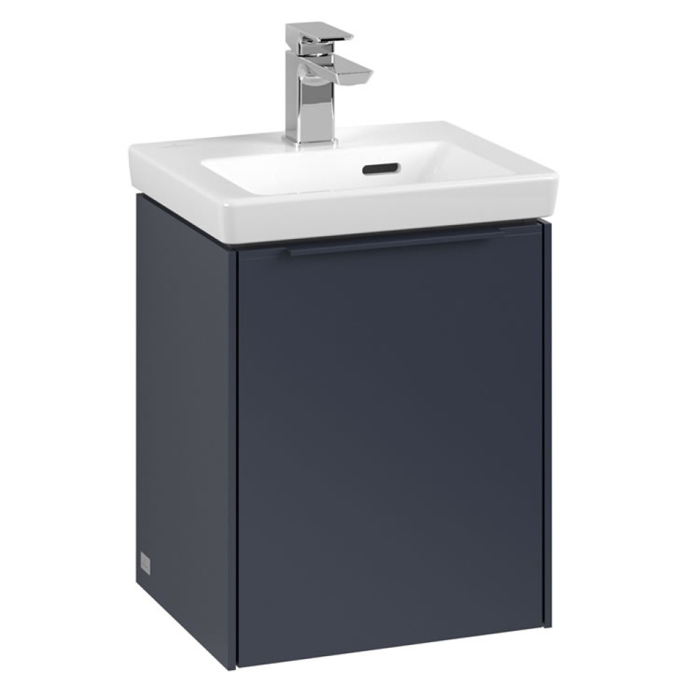 Cutout image of Villeroy & Boch Subway 3.0  351mm Marine Blue Wall-Hung Vanity Unit & Basin Marine Blue Handle