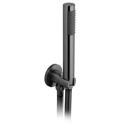Cutout image of Vado Individual Brushed Black Mini Shower Kit & Outlet