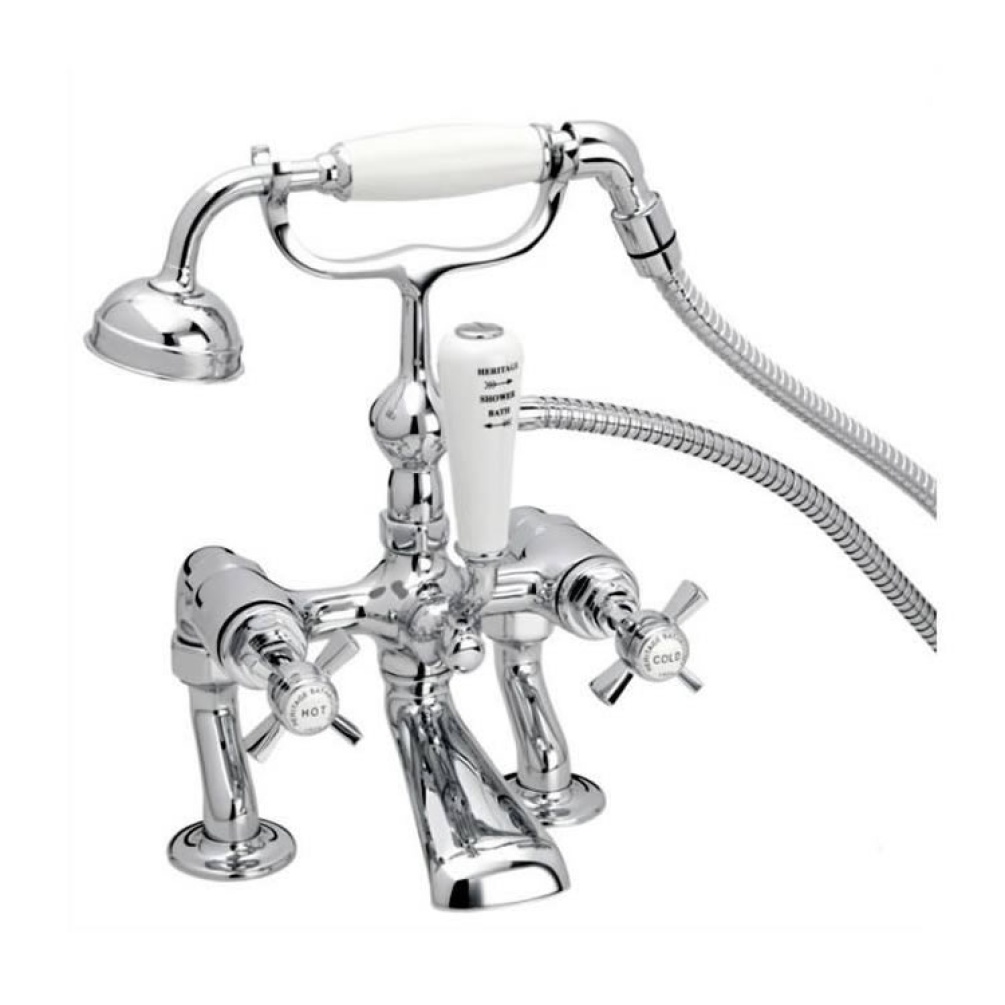 Heritage Dawlish Bath Shower Mixer Chrome Finish Image