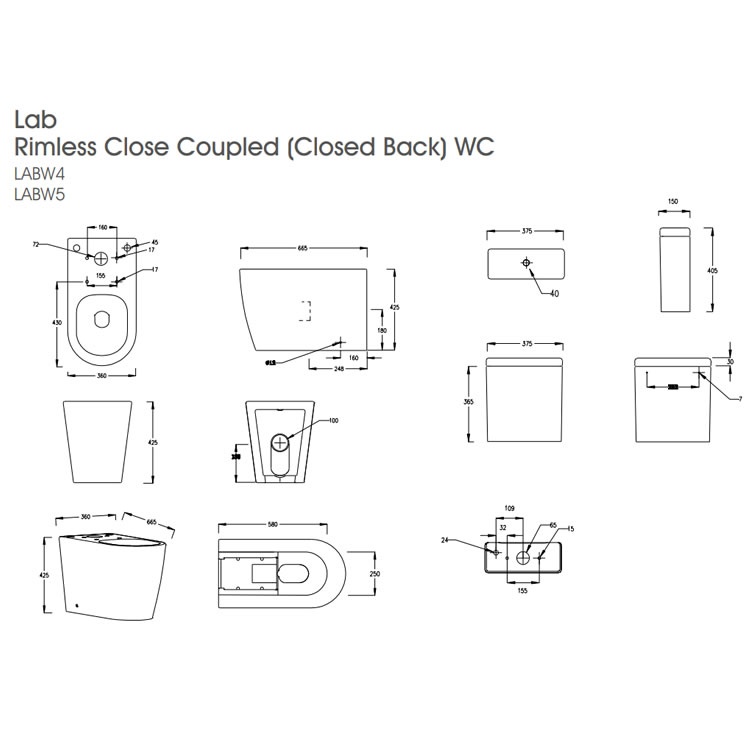 The White Space Lab Rimless Closed Back Close Coupled WC Sanctuary Bathrooms