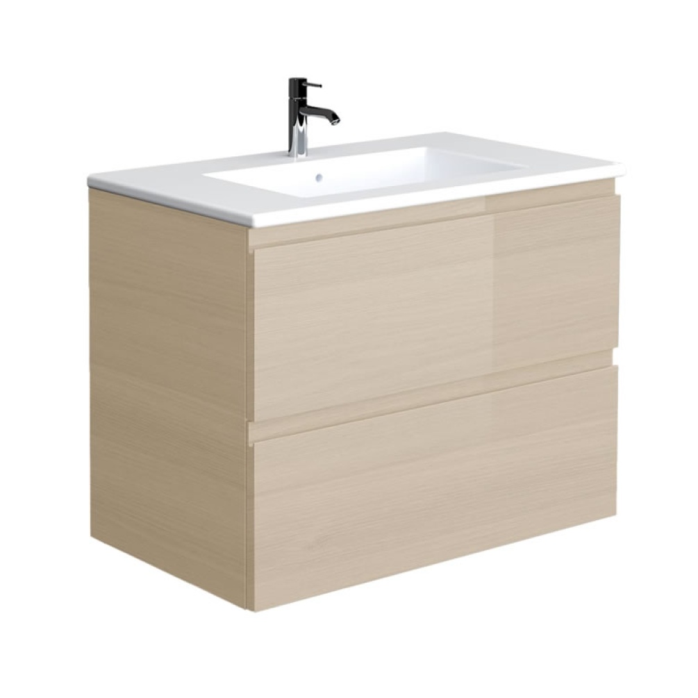 Rak Joy 610mm Oak Wall Hung Unit & Basin - Image 1