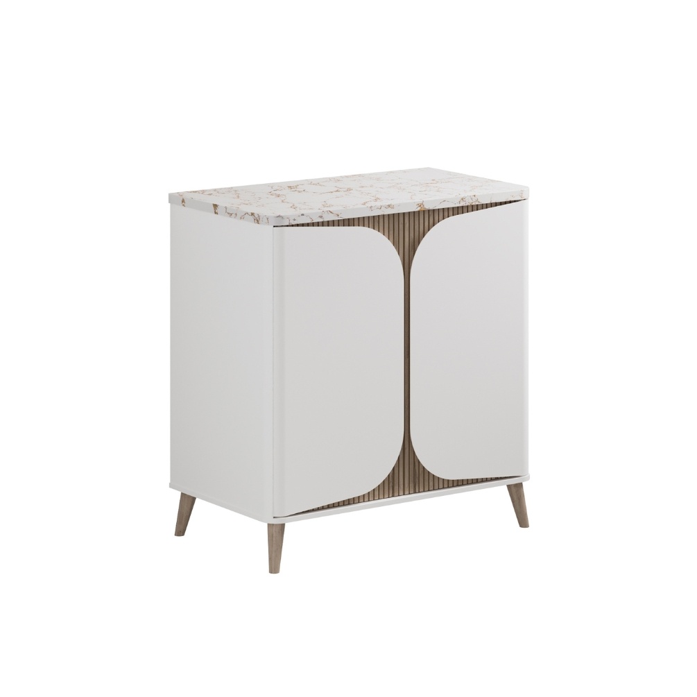 Product Cut out image of the Crosswater Tambour Matt White 800mm Floorstanding Unit with Worktop