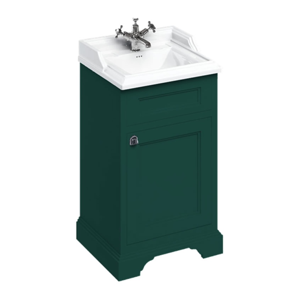 Burlington Classic 510mm Basin & Matt Green Freestanding Vanity Unit