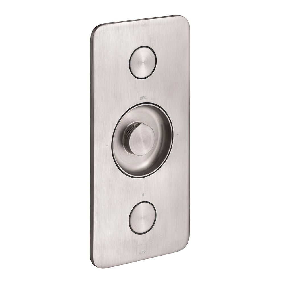 Cutout image of Vado Zone Brushed Nickel Dual-Outlet Thermostatic Shower Valve
