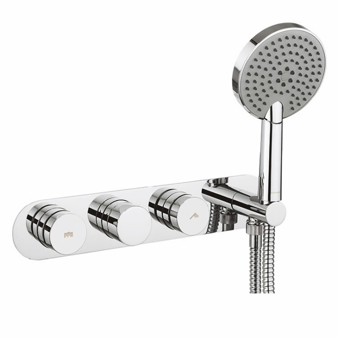 Crosswater Dial Shower Valve 2 Control with Central Trim & Ethos Handset