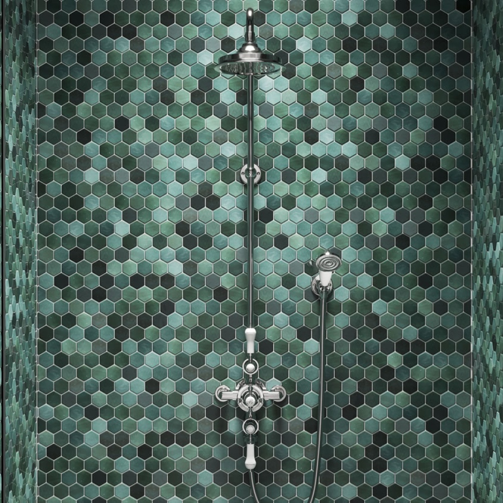 Burlington Avon Chrome Exposed Thermostatic Shower with Handset - Lifestyle