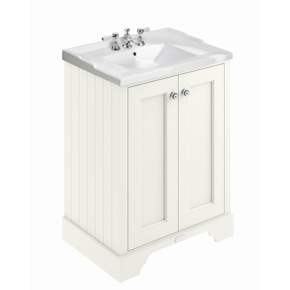 Photo of Bayswater Pointing White 600mm 2 Door Vanity Unit & Basin - 3TH