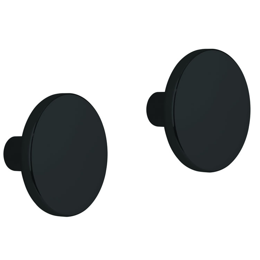 Cutout image of Crosswater Matt Black Modern Round Furniture Handles