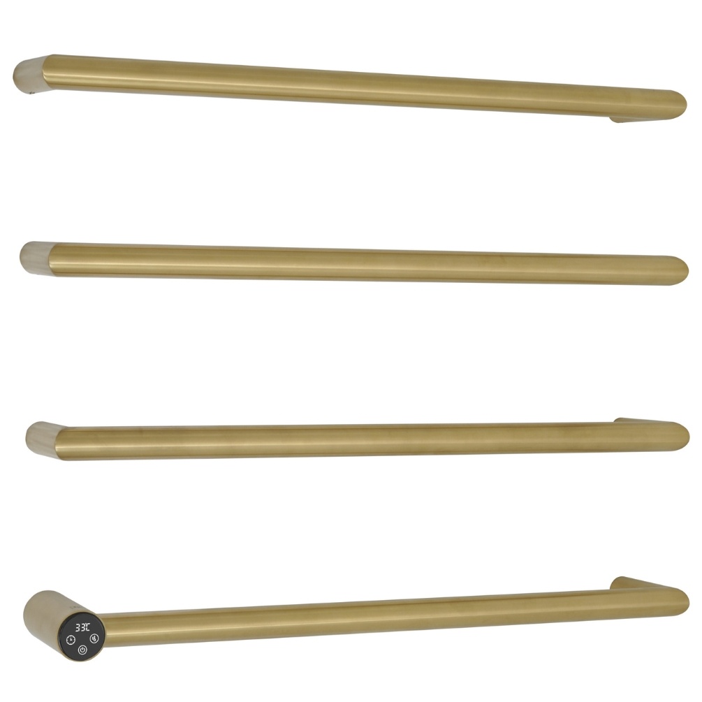 JTP Obi Brushed Brass 600mm x 485mm Electric Designer Towel Radiator Cut Out