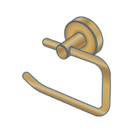 iconography image of a brass coloured finished bathroom accessory