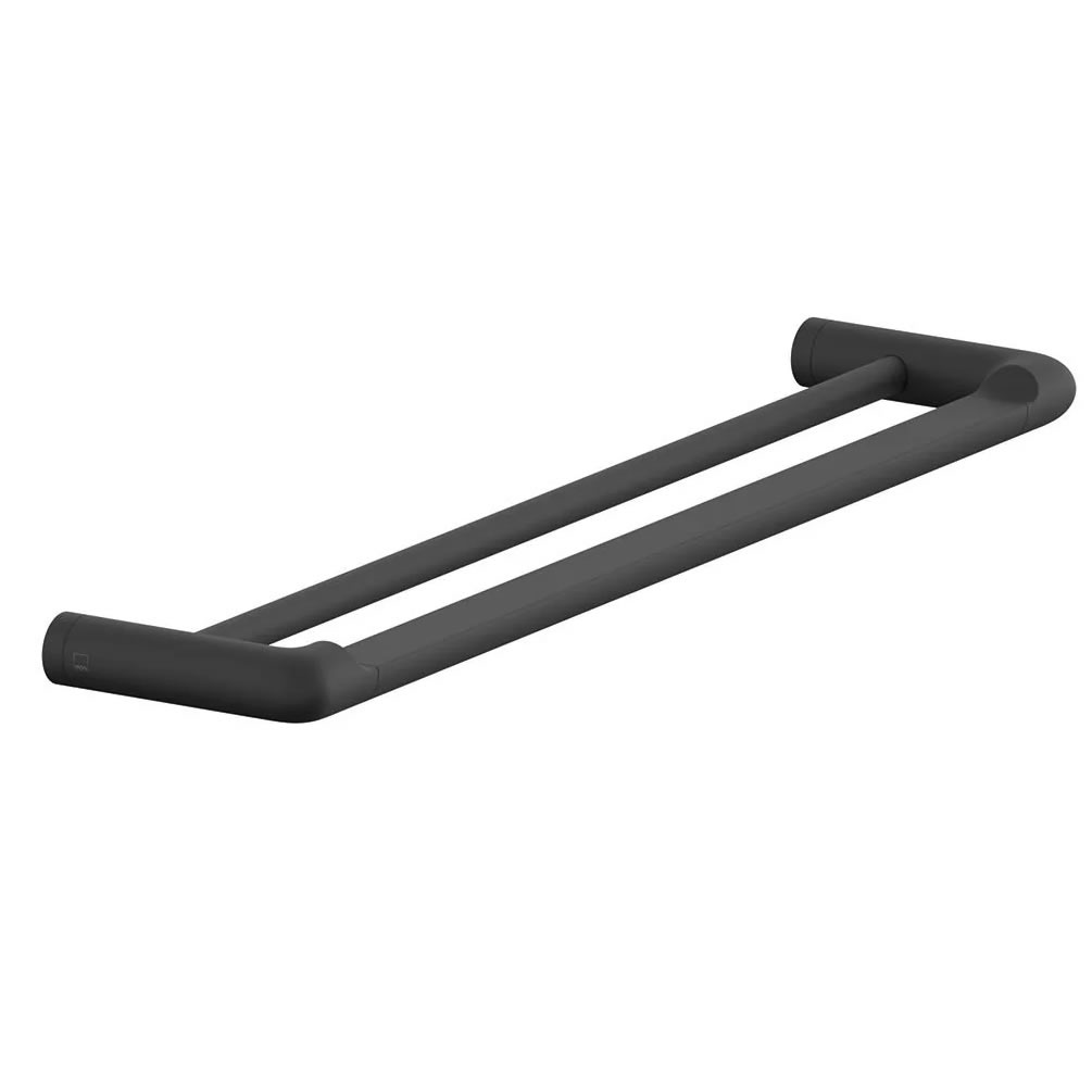 Vado Zoo Matt Black 600mm Double Towel Rail