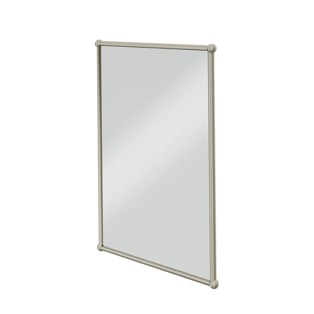 Cutout image of Burlington Brushed Nickel 700 x 500mm Rectangular Framed Mirror