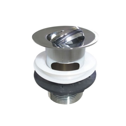 Product Cut out image of the Burlington Chrome Flip-Top Slotted Basin Waste