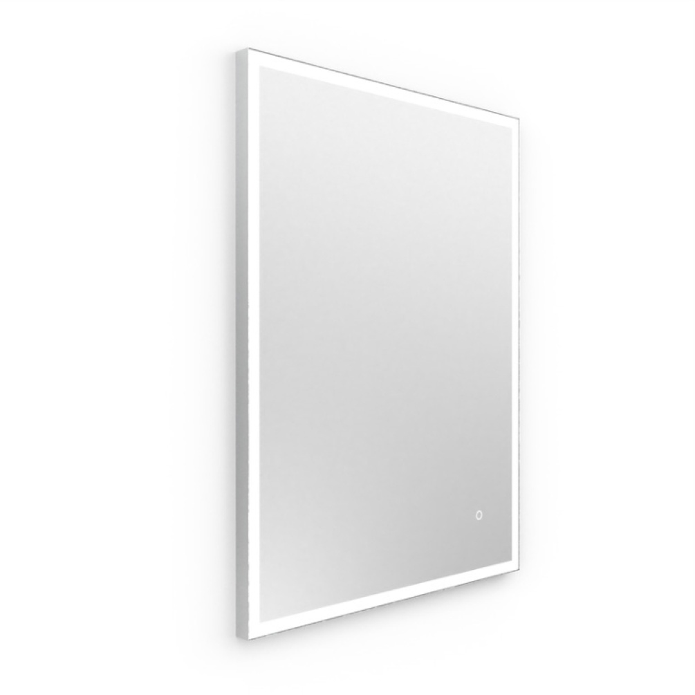 Product Cut out image of Origins Living Tate Light Polished 600mm Rectangular Mirror on an angle