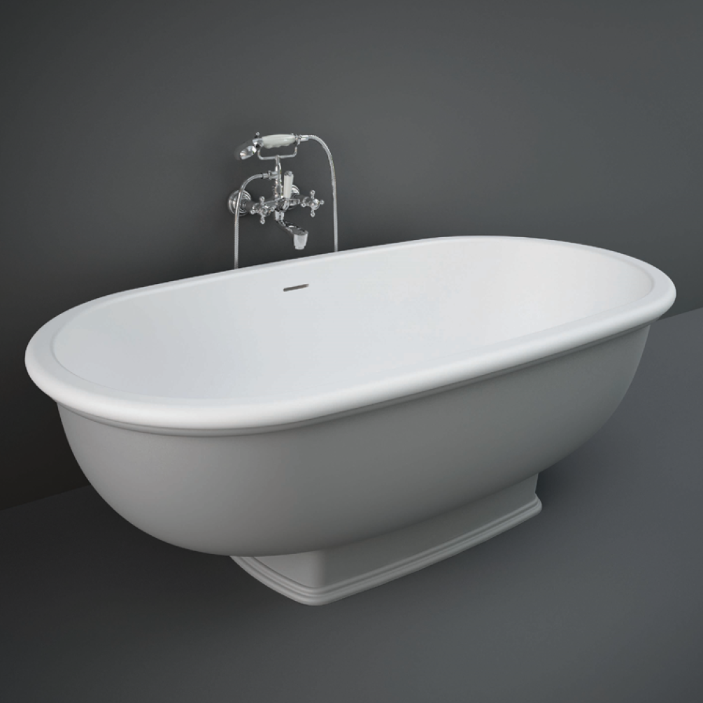 Photo of RAK Washington Double Ended Freestanding Bath in Matt Grey