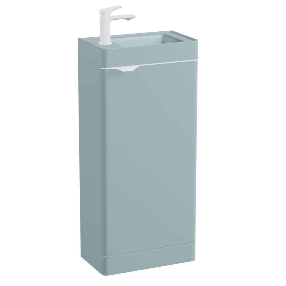 Vado Cameo 400mm Cove Blue Cloakroom Vanity Unit & Blue Basin - Left Hand