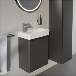 Lifestyle image of Laufen Base 2.0 Traffic Grey 480mm Wall-Hung Vanity Unit & Basin