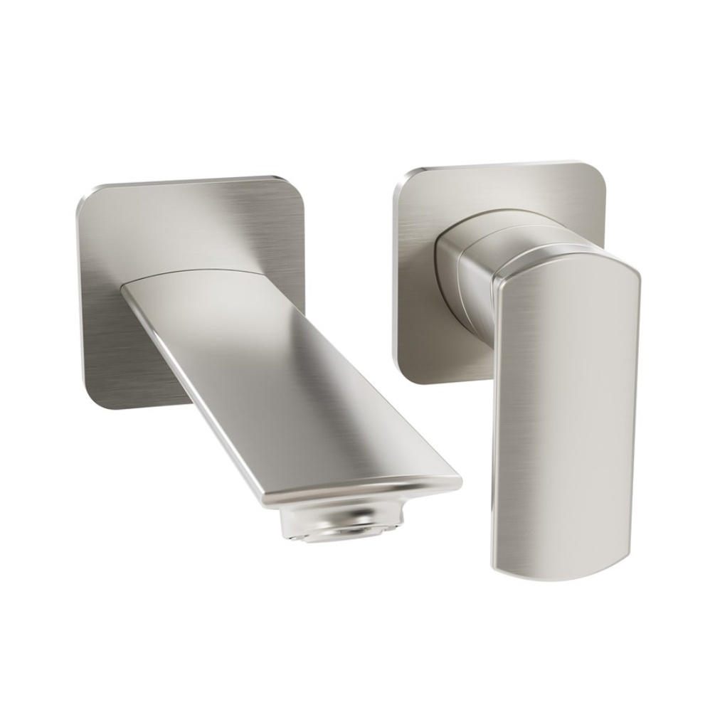 Crosswater Varda Brushed Stainless Steel Wall Mounted Basin Mixer Tap Cut Out
