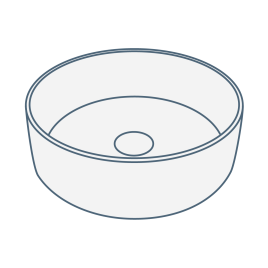 iconography image of a circular or round bathroom sink/basin