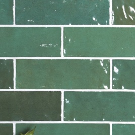 image of ceramic bathroom wall tiles - ca pietra oasis green ceramic gloss wall tiles