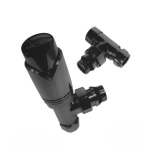 Product Cut out image of the Abacus Ultima Anthracite Angled Thermostatic Radiator Valve