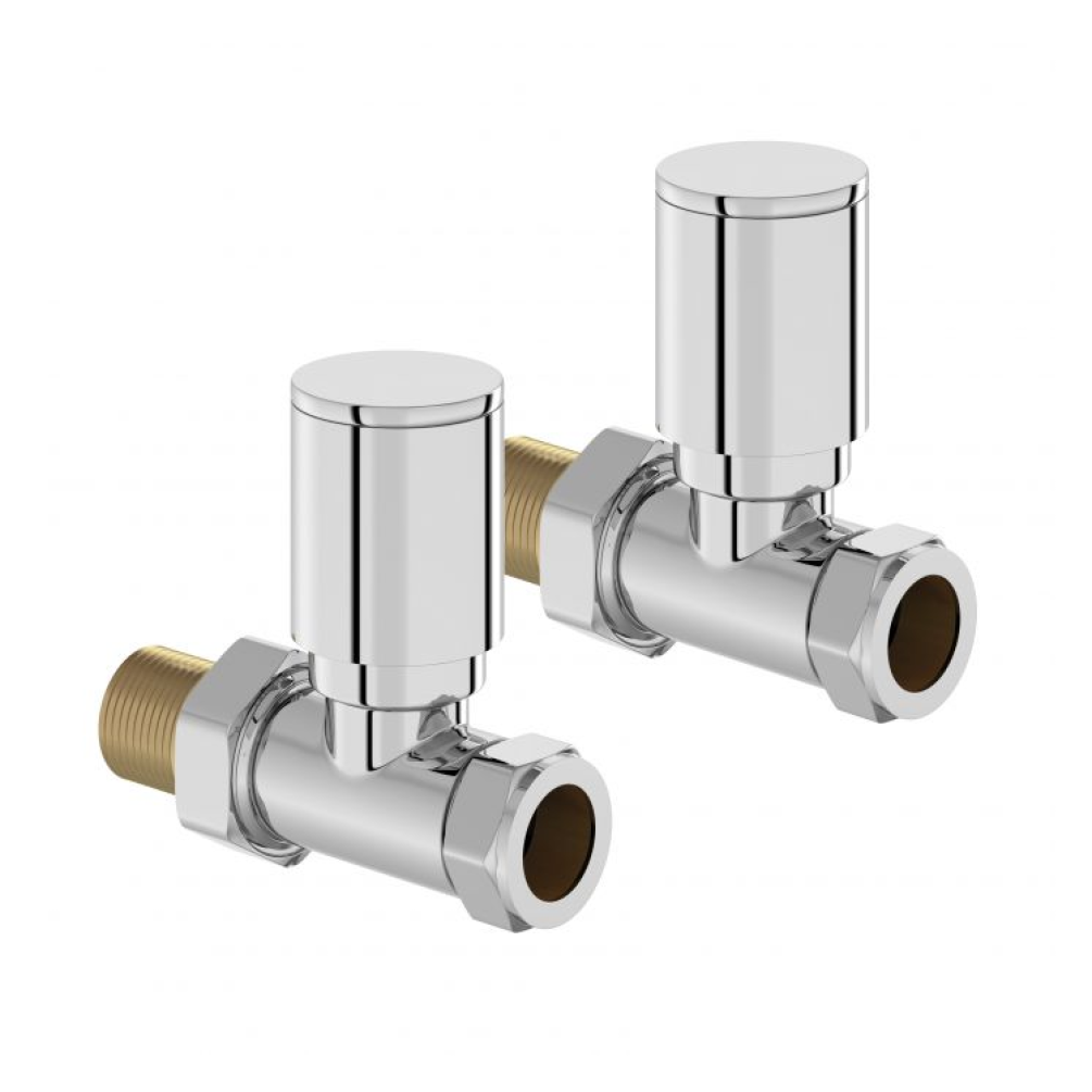 Photo of Tissino Hugo2 Straight Radiator Valves (Pair) in Chrome Cutout