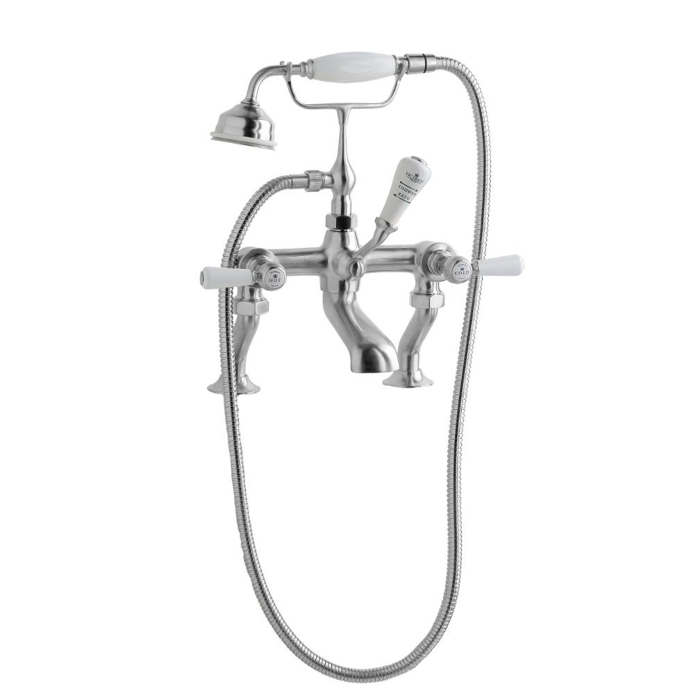 BC Sanitan Victrion  Lever Brushed Chrome Deck Mounted Bath Shower Mixer Cut Out