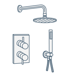 iconography image of a thermostatic shower system