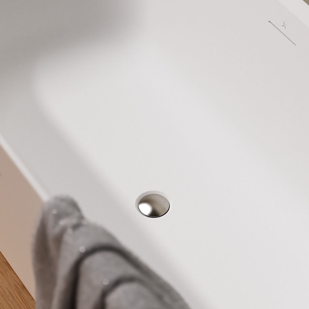 Lifestyle image of Crosswater Brushed Nickel Freestanding Bath Waste