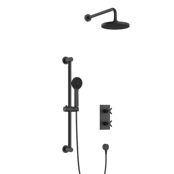Heritage Matt Black Concealed Shower Valve Kit Sanctuary