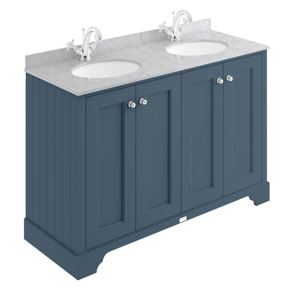 Photo of Bayswater Stiffkey Blue 1200mm 4 Door Vanity Unit & Grey 1TH Worktop